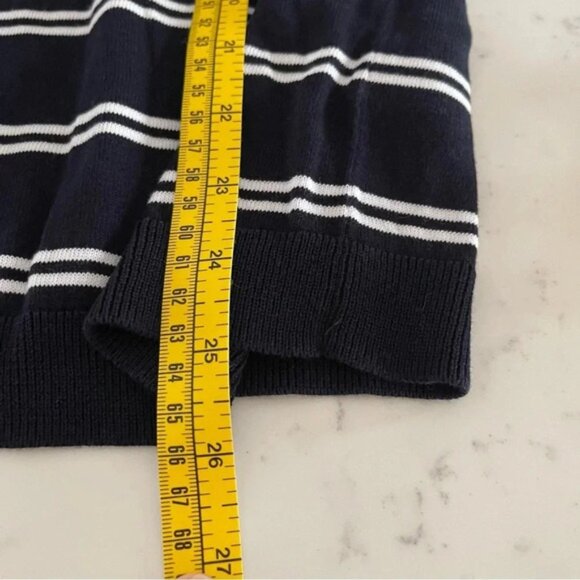 Talbots Navy & White Striped Lightweight Cardigan Sweater Womens Size XL NWT - Picture 7 of 7